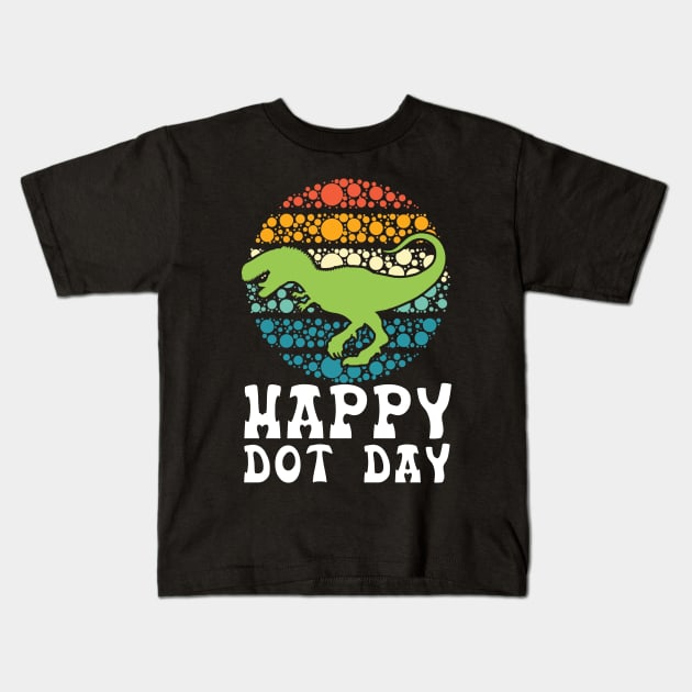 Happy International Dot Day Colorful Polka Dot Dinosaur Boys Kids T-Shirt by The Design Catalyst